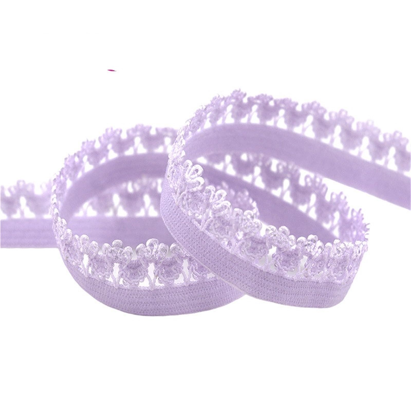 50 100 Yard By Roll 1/2 "13mm Picot Bordo Lace Trim Corona Elastica Frilly Spandex Fascia Fascia Lingerie Mestiere di Cucito(White,100 Yards)