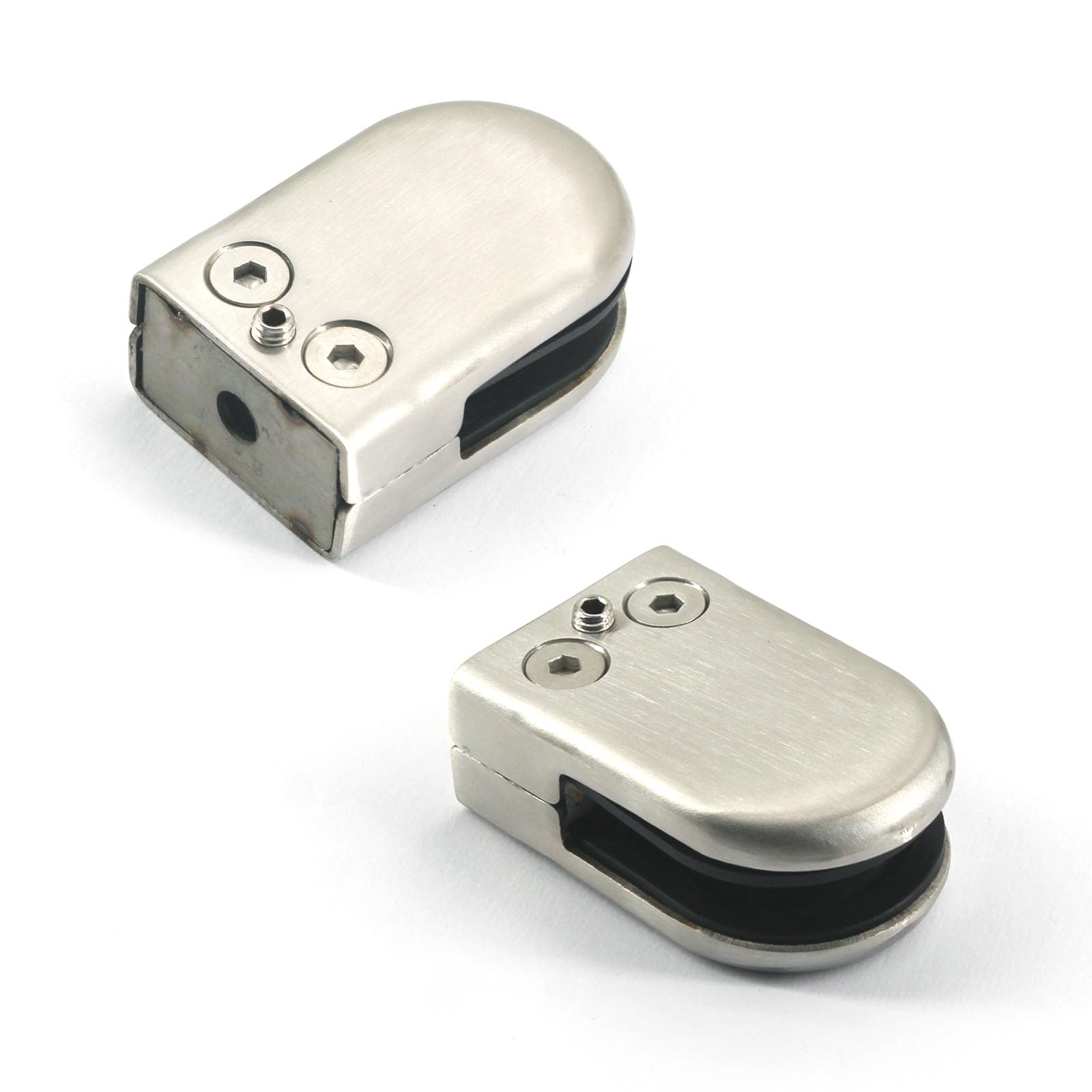 Stainless Steel Glass Clamps 10-12mm Adjustable Shelf Bracket Glass Clip for Handrail Staircase Shower Room (4 Pieces) - Image 3