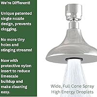 Vista 2 de High Sierra HALF DOME Solid Metal 2.0 GPM, galardonado con el premio. Cabezal de ducha de alta presión. Sin plomo. Boquilla patentada nunca se