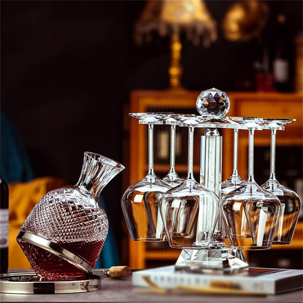 Wine Glass Set Household 6 Pieces With Diamond Crystal Cup Grape Decanter Goblet