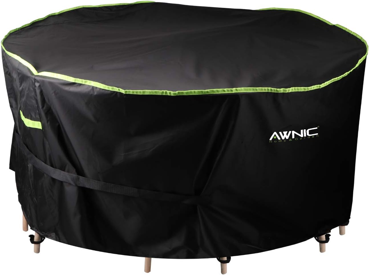 AWNIC Round Hot Tub Cover Spa Cover Outdoor Furniture Cover Waterproof for Patio Table Chairs Set AlicanTex Technical Fabric Ø98 x 28 Inch