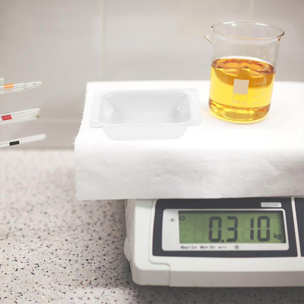 FUNOMOCYA 100 Pcs Weighing Vessel Weighing Vessel Sample Plates Weigh Boats Weighing Dishes Weighing Plate Weighing Tray Labs Supplies Balance Weighing Pans Storage Trays Plastic