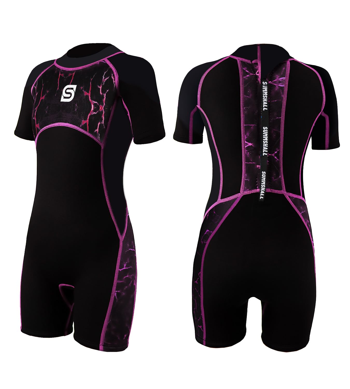Summshall Neoprenanzug Kinder2.5mm Shorty Neopren Kinder Neoprenanzug Kurz Wärmender Neoprenanzüge Thermal Badeanzug für Mädchen und Jungen zum Tauchen, Schwimmen, Surfen