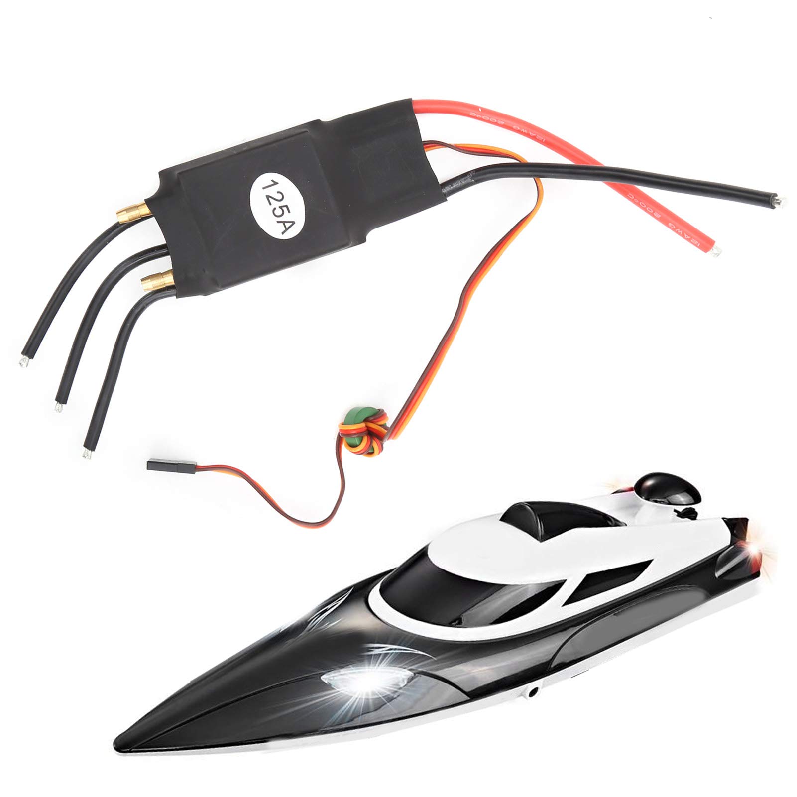 Topyond Brushless ESC, 125A 5V Speed ​​Controller Bürstenloser | Unterwasserstrahlruder, Geschwindigkeitsregler für RC-Boote, RC Auto Bootsteile