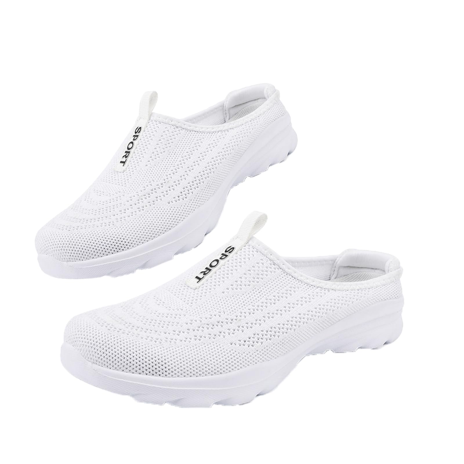 Aceptolcom Women Mules Shoes Slip On Open Back Mesh Walking Shoes Sneakers Comfortable Arch Support Lightweight