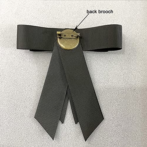 Image of Crystal Big Bowknot Ribbon Pre-tied Bow Neck Tie Brooch Lapel Pins for Women Girls Elegant Pearl Oval CZ Suit Shirt Collar Tie Corsage Accessories Clothes Jewelry Party Banquet Birthday Gifts