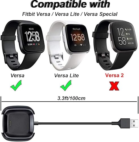 Miniatura 2 de Cargador para Fitbit Versa (no para Versa 23), cable de carga USB de repuesto para reloj inteligente Fitbit (3.3 pies3.3 ft)