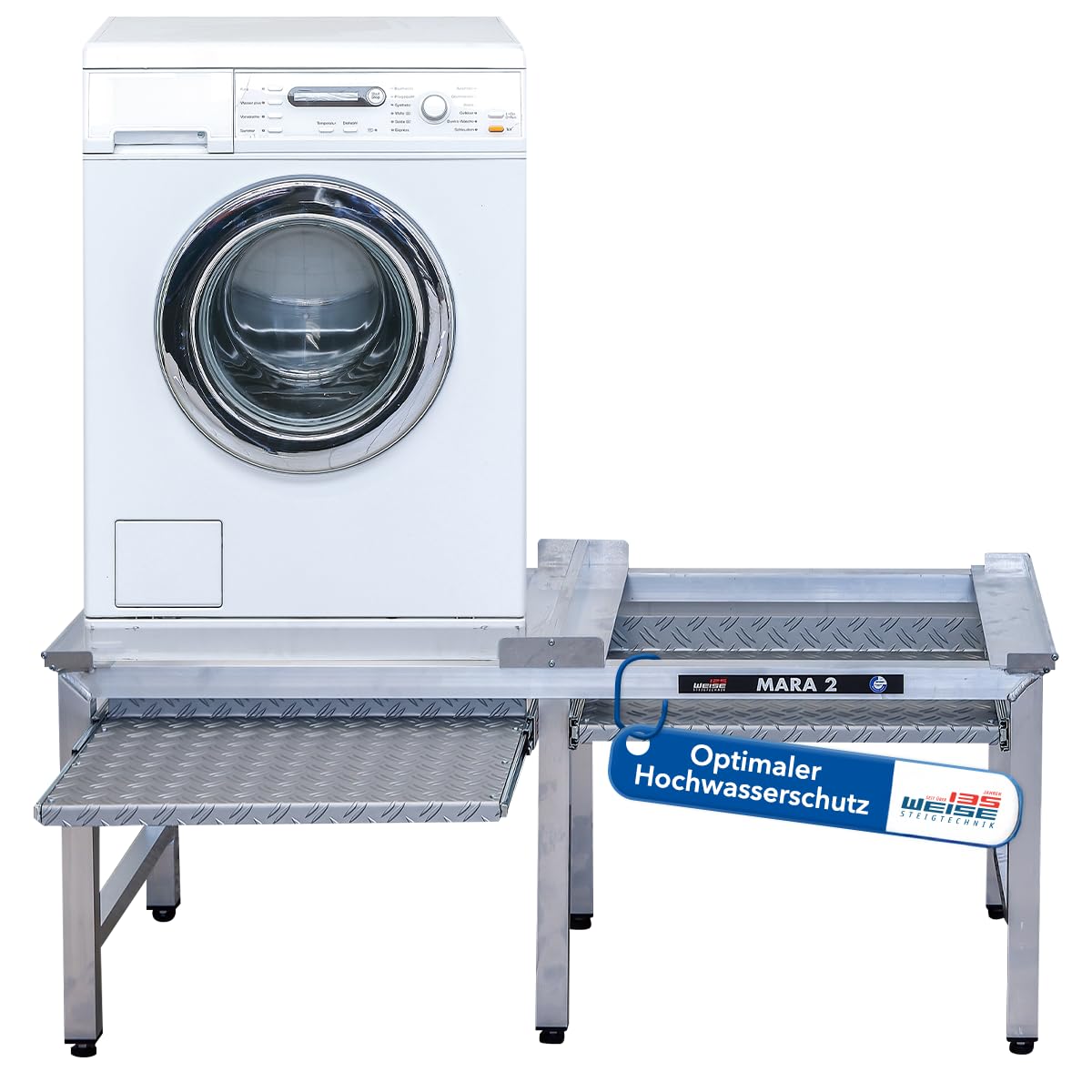 Weise MARA 2 Waschmaschinen Untergestell, Doppel-Unterbau für Waschmaschine & Trockner, 1000 kg Tragkraft, 50 cm hoch