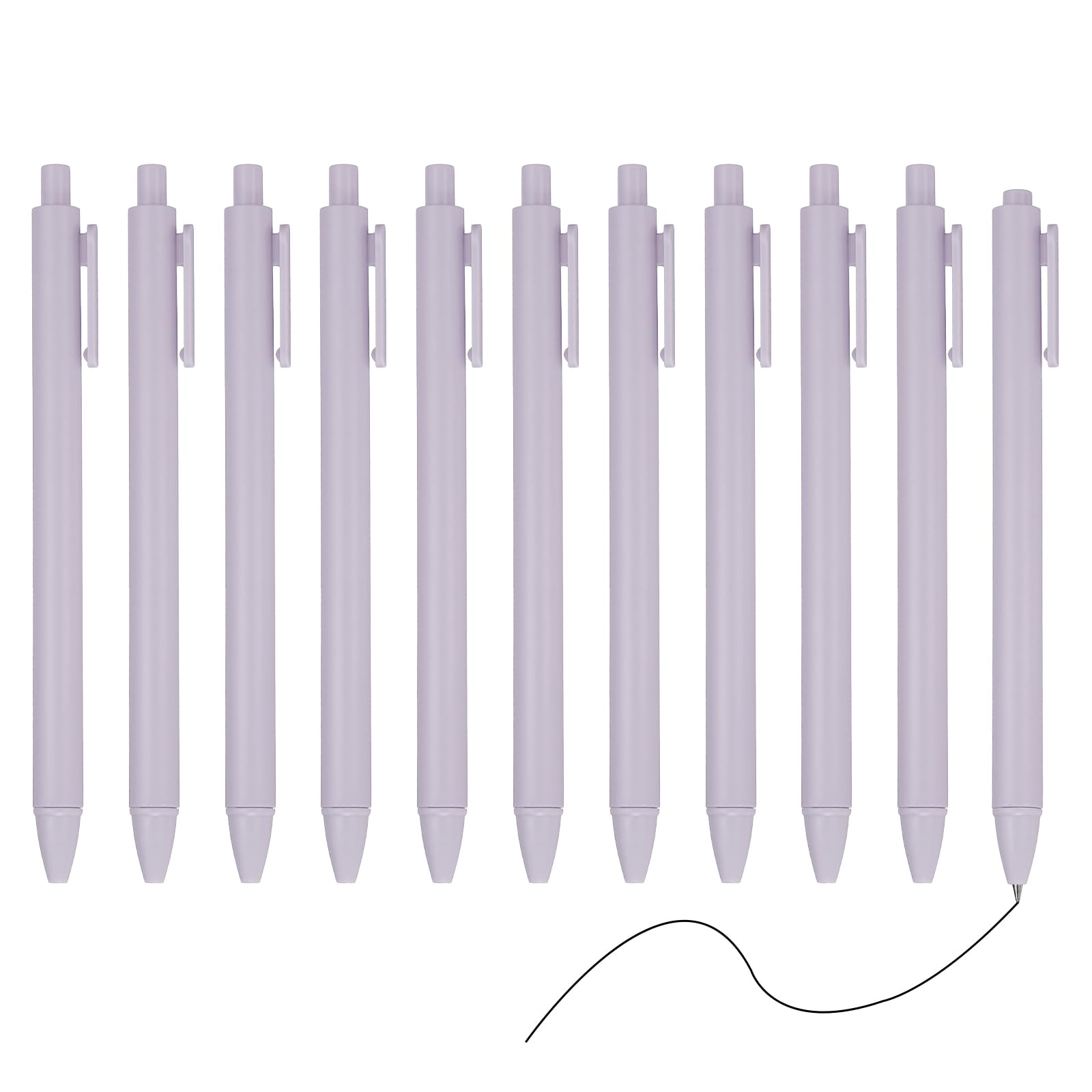 PATIKIL 12 Pack Retractable Ballpoint Gel Pens, 0.5mm Fine Point Black Ink Retro Color Smooth Writing Cute Pens for Office Home Supplies Journaling Notebook, Gray