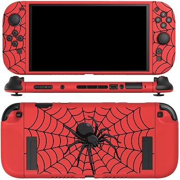 Protective Case Compatible with Switch 2 2025 Shockproof TPU Shell with Anti-Slip Cover Black Spider