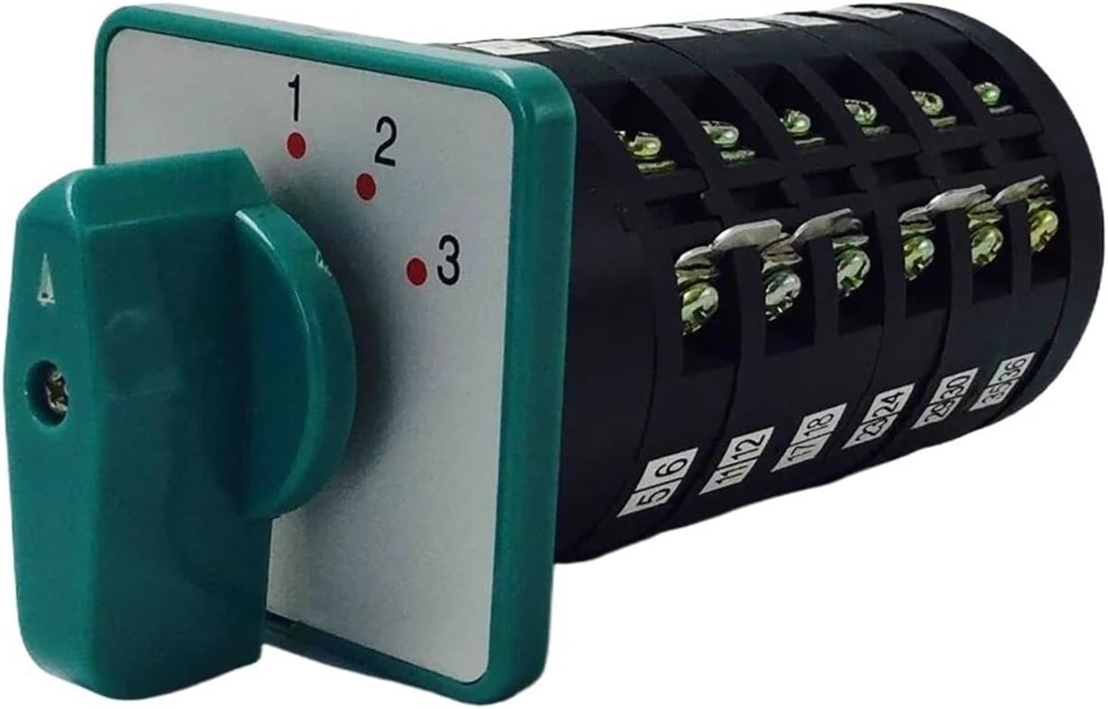5A 380V Rotary Cam Switch 3 Position 6 Poles 36 Terminals Main Universal Changeover Switch LW6-6