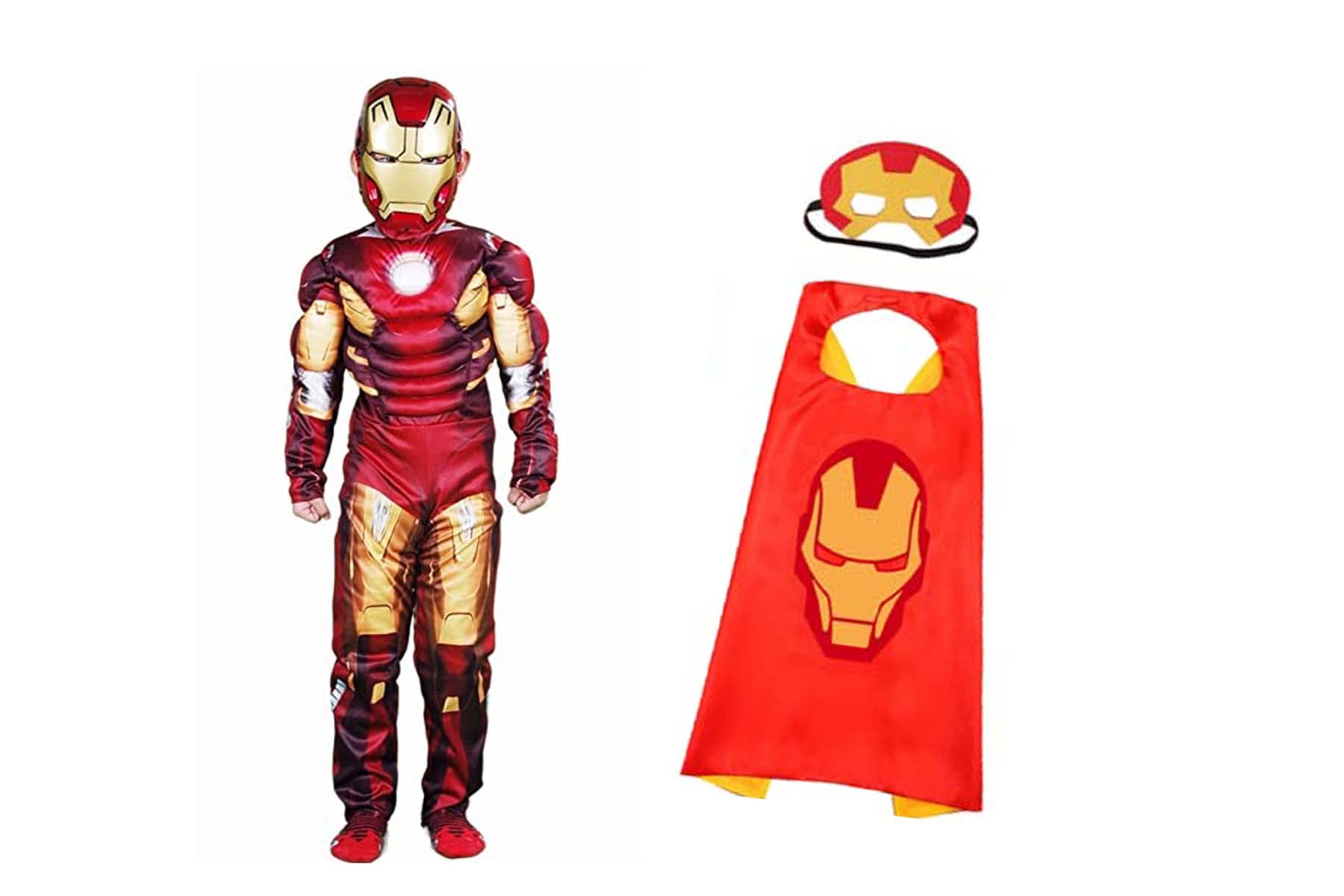 CHRISLEY ENTERPRISES Ironman dress for kids with mask cape muscles avengers costume fancy dress (4-5 years) (B0BW9N1PC7) Amazon Price History, Amazon Price Tracker