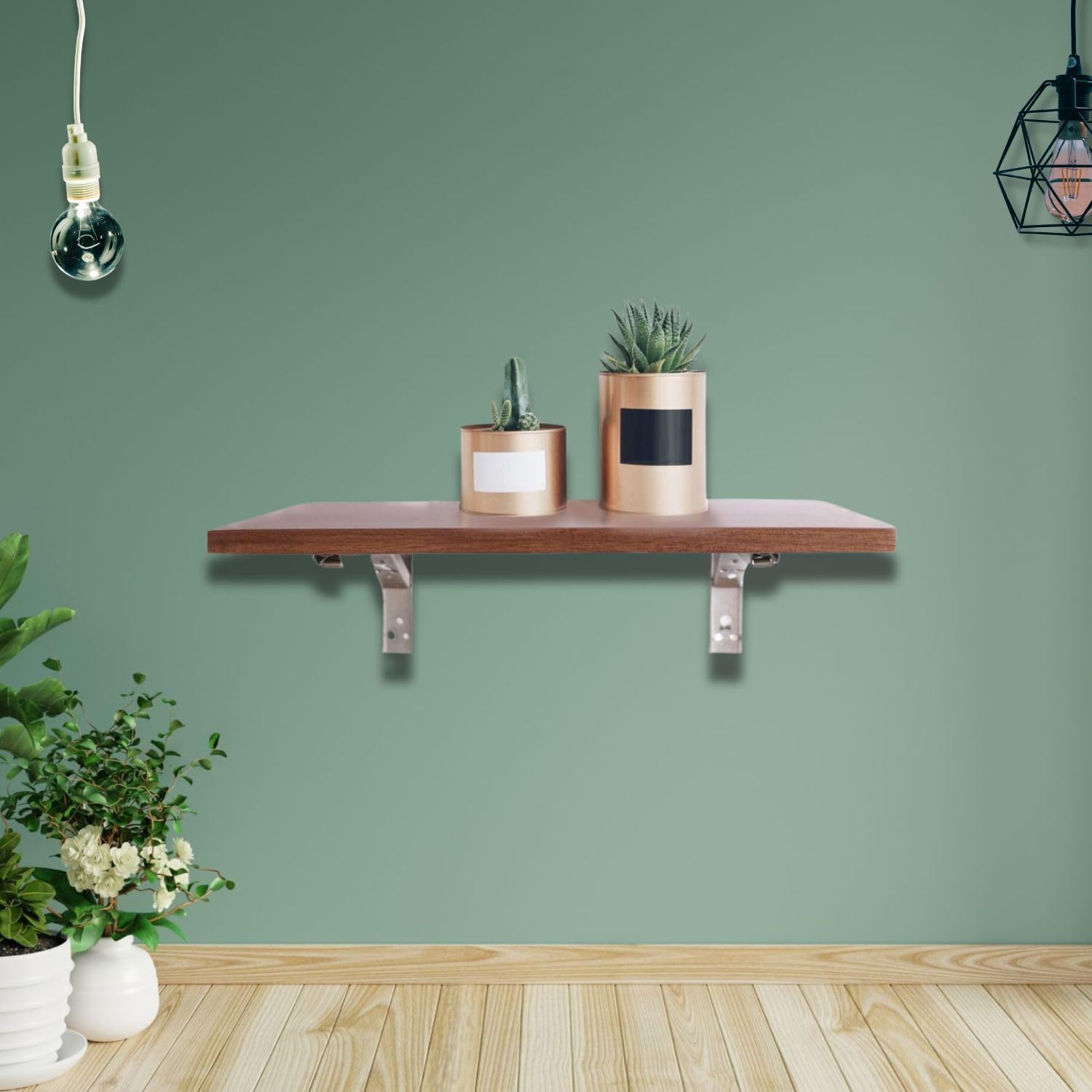 Spyder Craft Engineered Wood Folding Wall Table,Floating Wooden Folding Table for Wall Mounting|Multifunctional Computer Desk, Laptop,Dining Table,Perfect for The Office- Brown- (Size-60x36 cm)