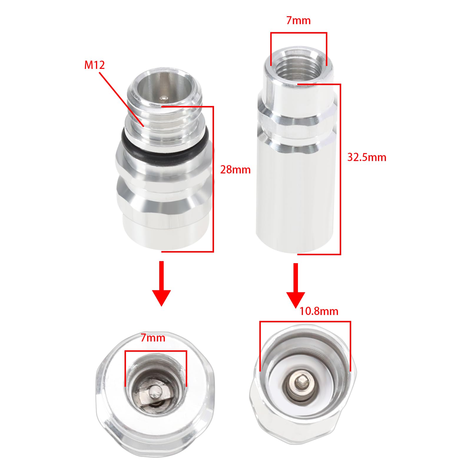 VGOL 2 Stück R134A Umrüstadapter Kit für Klimaanlagen 357820795H 