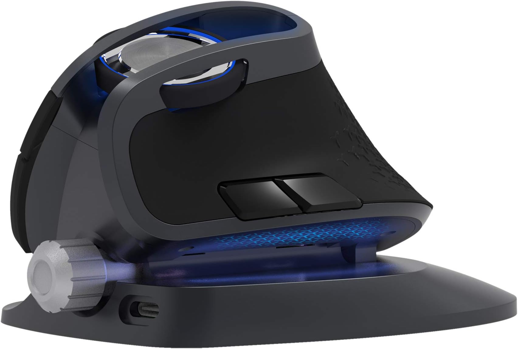 Rechargeable Wireless Vertical Mouse, Eirix BT 3.0 4.0+2.4GHz Adjustable Angle Ergonomic Mouse (2019 Upgraded), DPI 600/1200/1600/4000 with LED Light Wireless Mice for PC/MAC, 6 Programmable Buttons