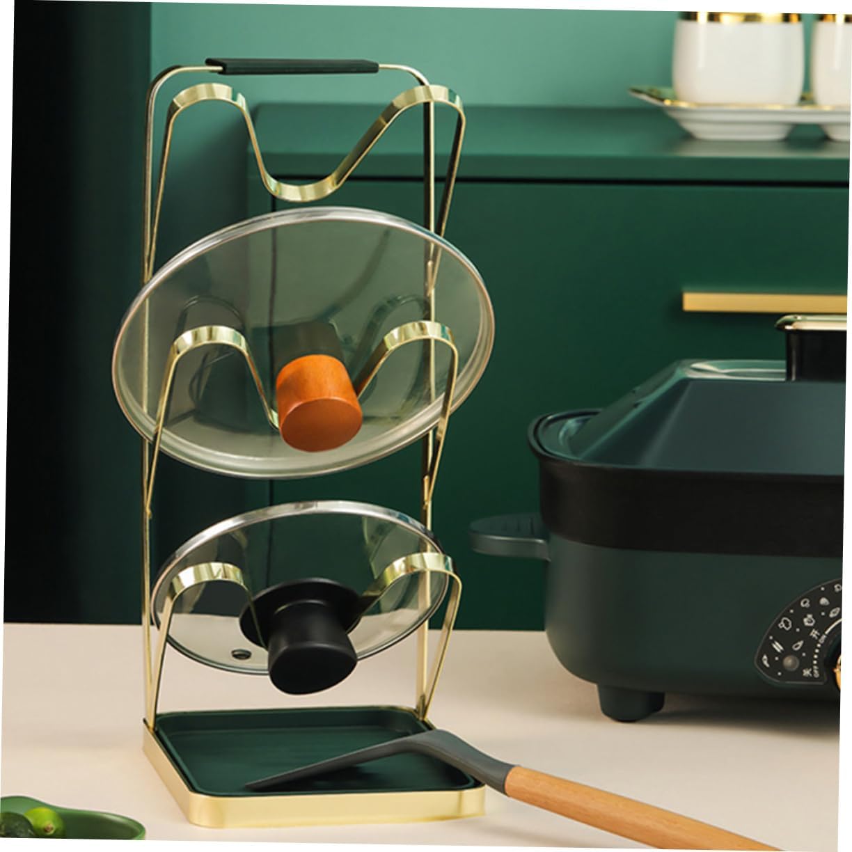 1Pc Kitchen Storage Rack Pot Lid Organizer Holder for Home Easy to Store Lids and Trays present for Housewarming