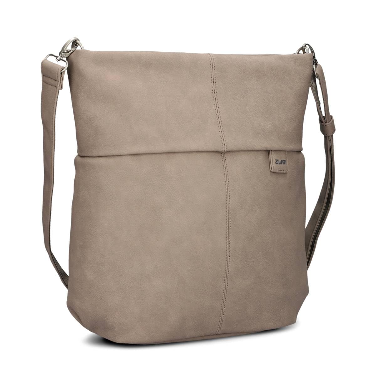 Zwei Damen Handtasche Mademoiselle.M M140 Umhängetasche 12 Liter klassische Crossbody Bag aus weichem Kunstleder, DIN-A4 passend, große Tasche für die Arbeit, Büro oder Uni