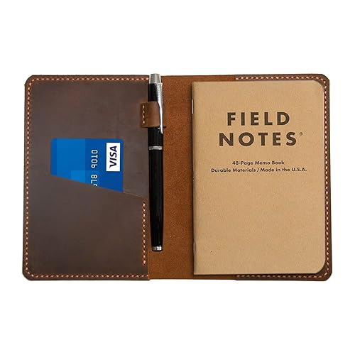 Miniatura 6 de Leather Journal Cover for Moleskine Cahier Notebook Pocket size 3.5" x 5.5" Field Notes Cover Personalized Gift Refillable Pocket Cover, Customized