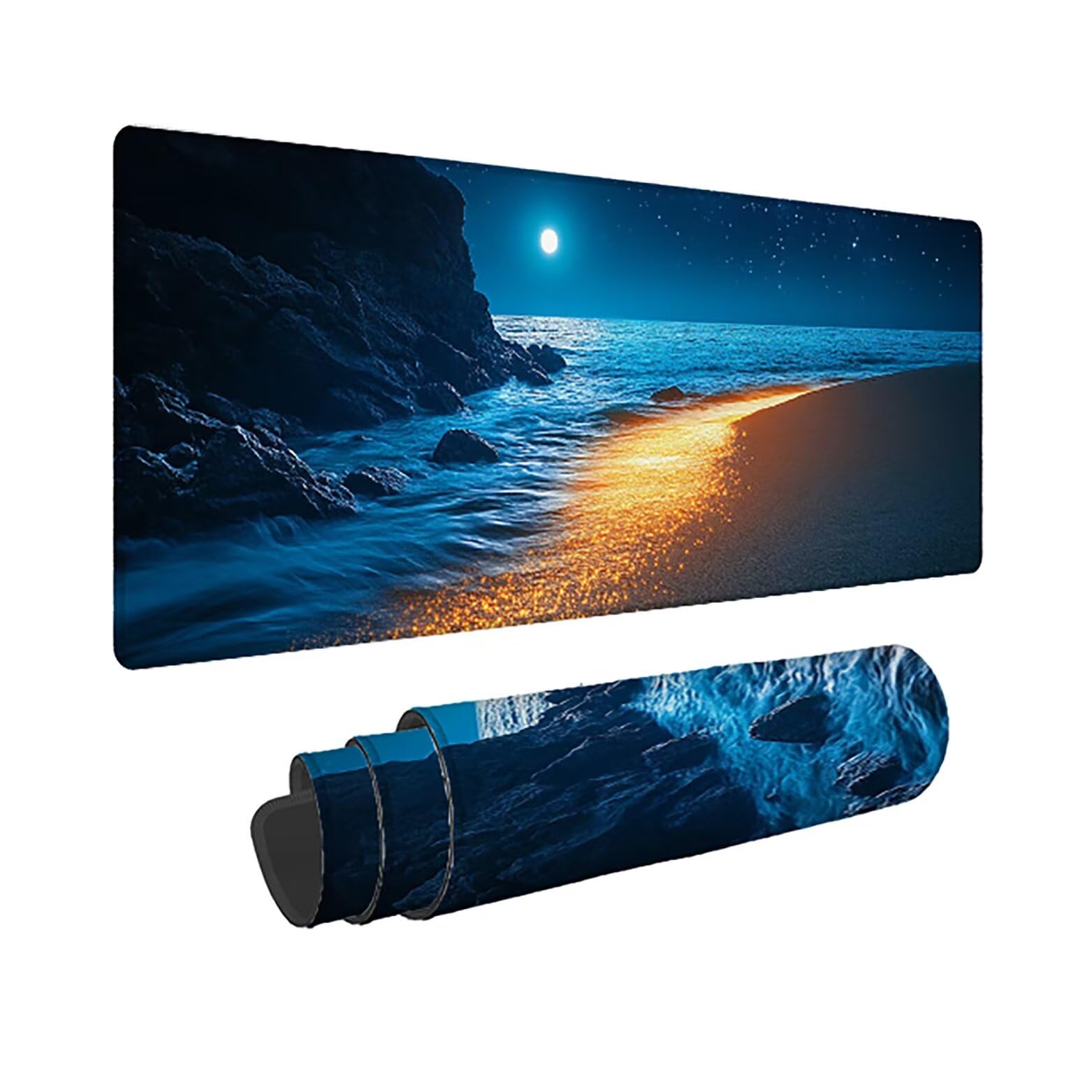 Podkładka pod mysz XXL plaża gwiaździste niebo, podkładka pod mysz XXL - 1200 x 600 x 3 mm - duża podkładka pod mysz, wodoodporna i antypoślizgowa, poprawia dokładność i szybkość. -42663