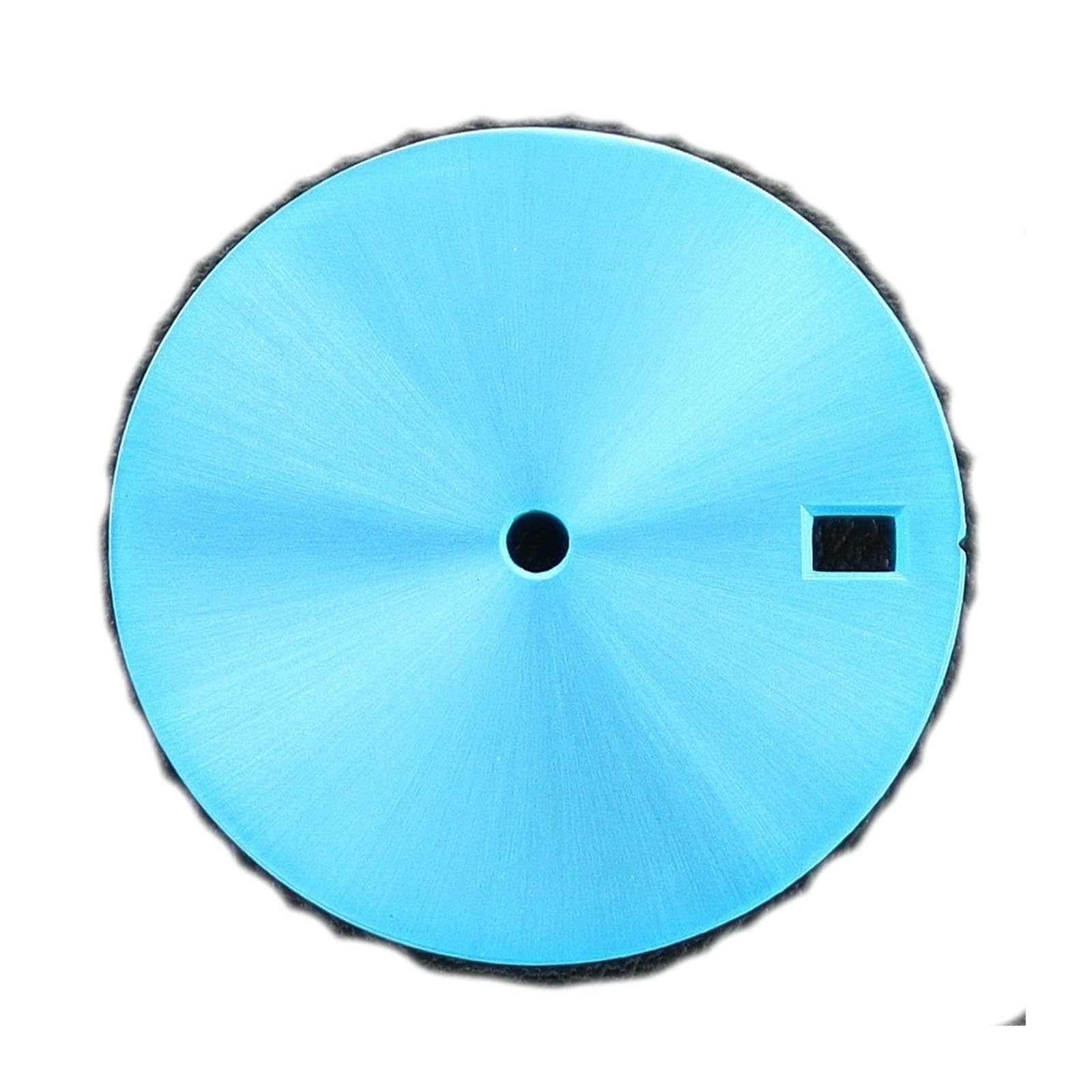 Cadran NH35 28.5mm bleu stérile montre automatique avec index argentés couronne 3h