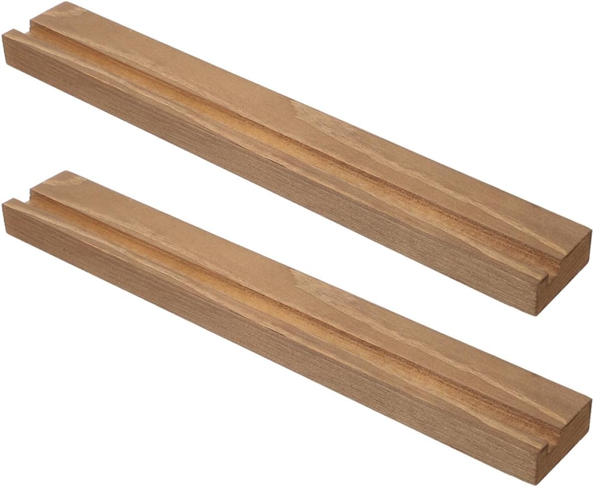 Garneck Wooden Vinyl Record Stand 2Pcs Vinyl Record Holder Rack Desktop CD Storage Organizer for Home and Living Room