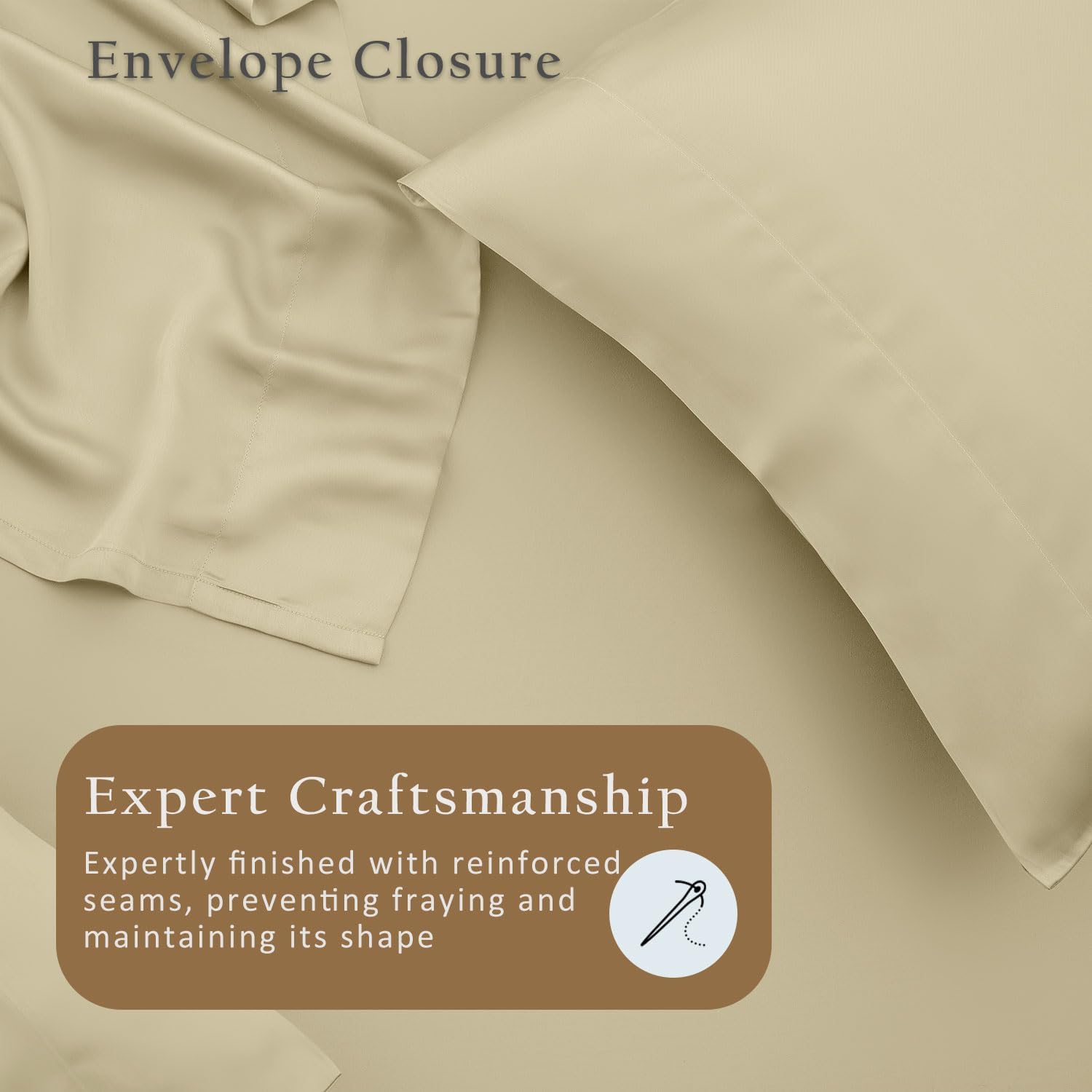 TOSMO Luxury Pillow Case Set of 2 - Cooling Viscose Derived from Bamboo - Oeko-TEX, Breathabl Silky Soft Pillow Cases with En100% Viscose Derived from Bamboovelope Closure (Queen / 20x30, Dune)