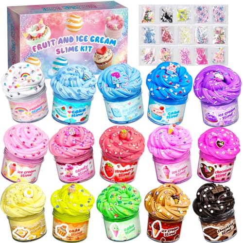 KMBTQRE 15pack Butter Slime Kit for Girl Boys, Party Favors, Fidget Toy, Stocking Stuffers for Kids 6 7 8 9 10 11 12 Years Old