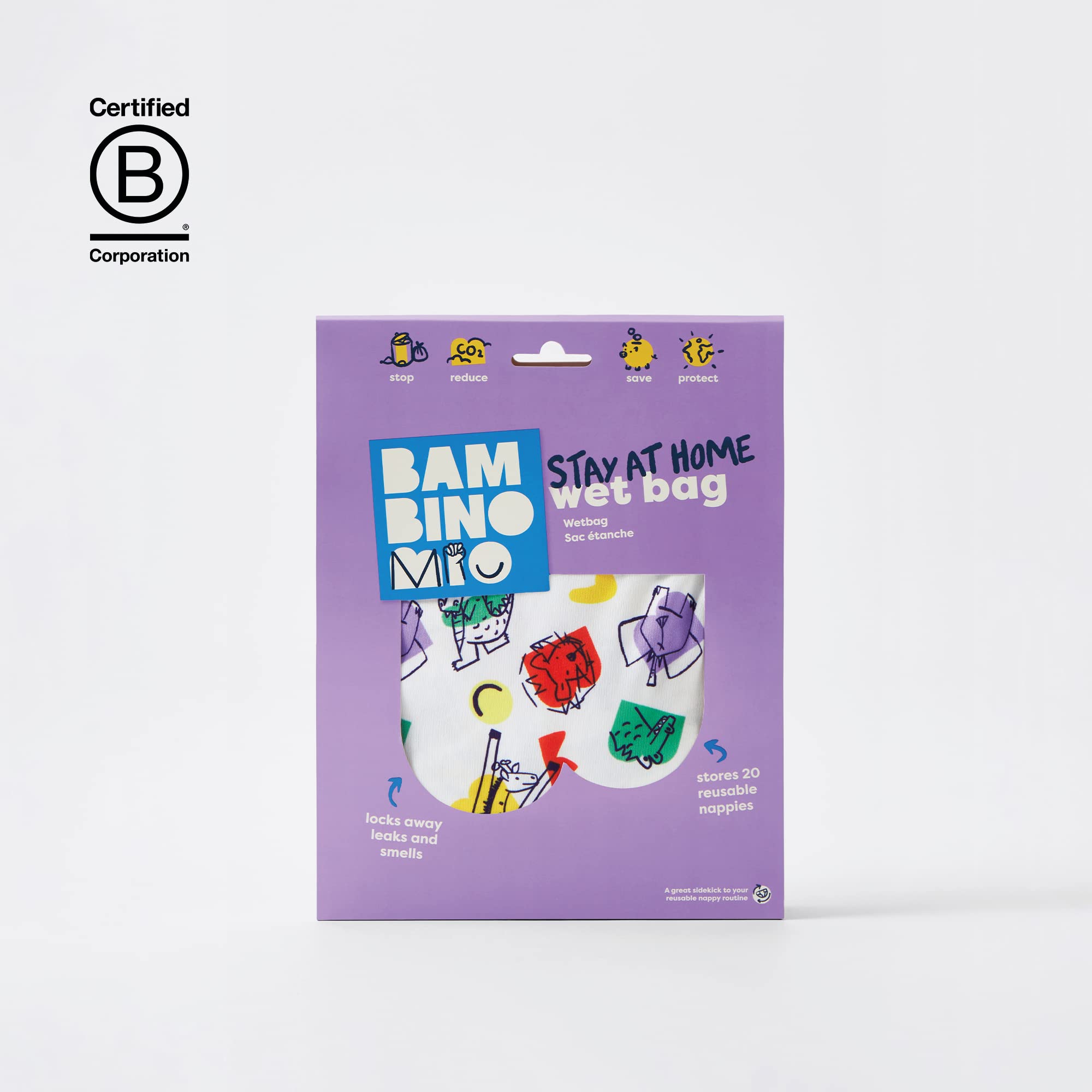 Bambino Mio Stay at Home Borsa per il Bucato Impermeabile Grande per Pannolini