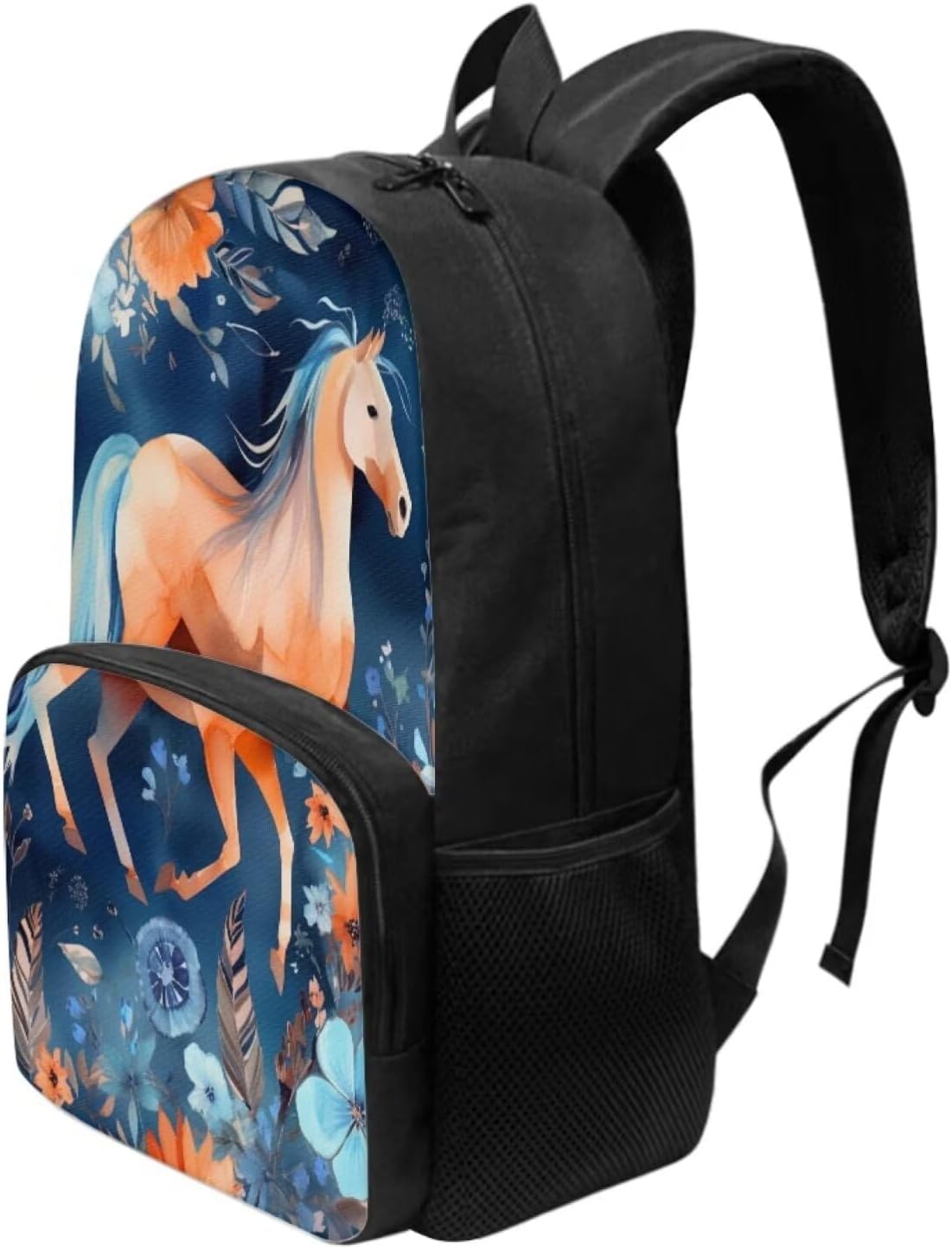 School Backpacks Flower Horse Student Backpack For Girls Kids Shoulder Bag Bookbag