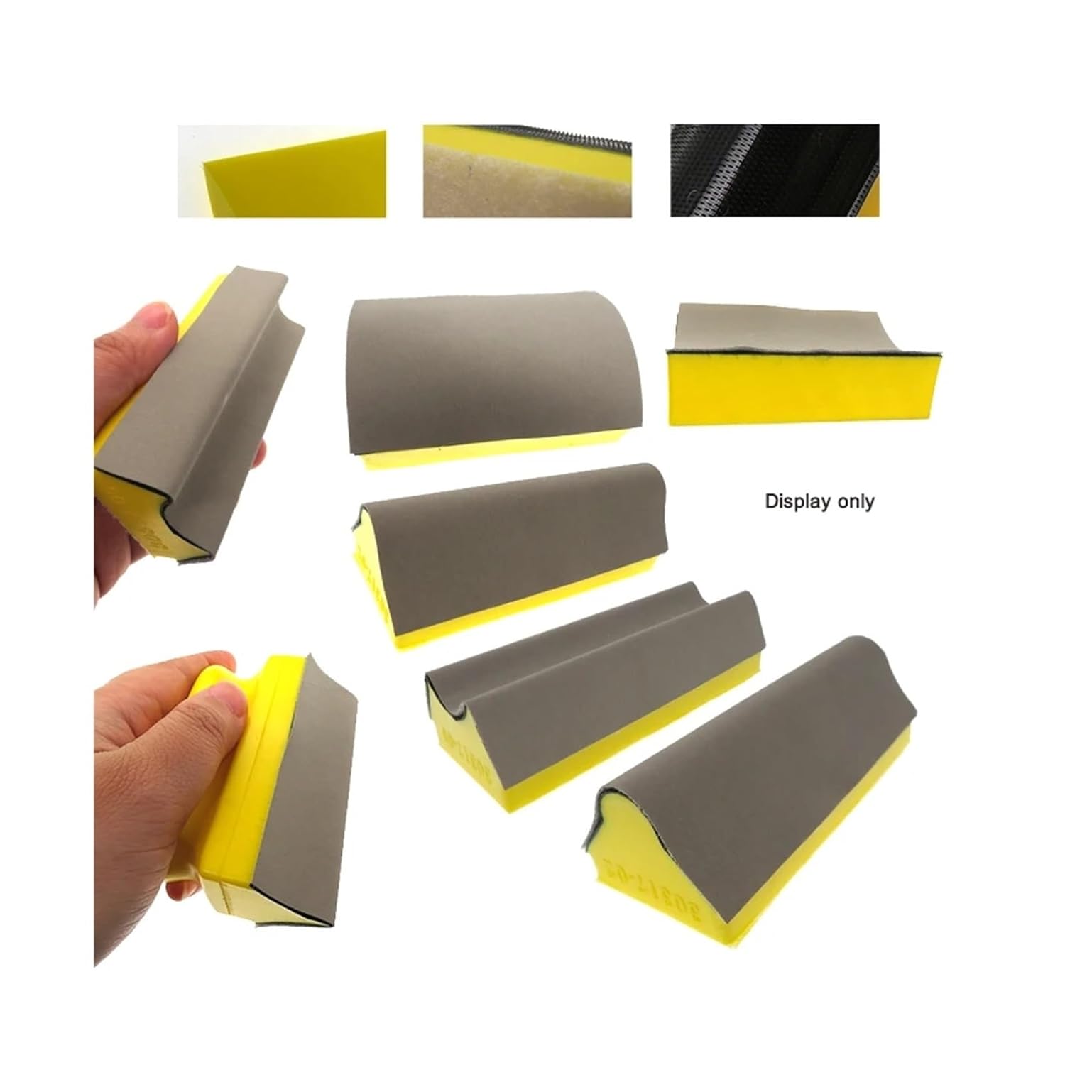 9pcs Hand Sanding Block Set Hook and Loop Assorted Shaped Sanding Disc Holder Grinding Sponge Abrasive Tool