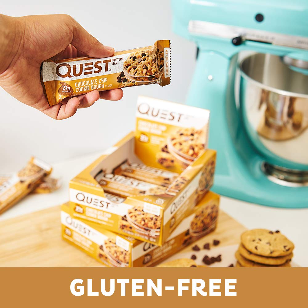 Quest Nutrition Chocolate Chip Cookie Dough Protein Bars, High Protein