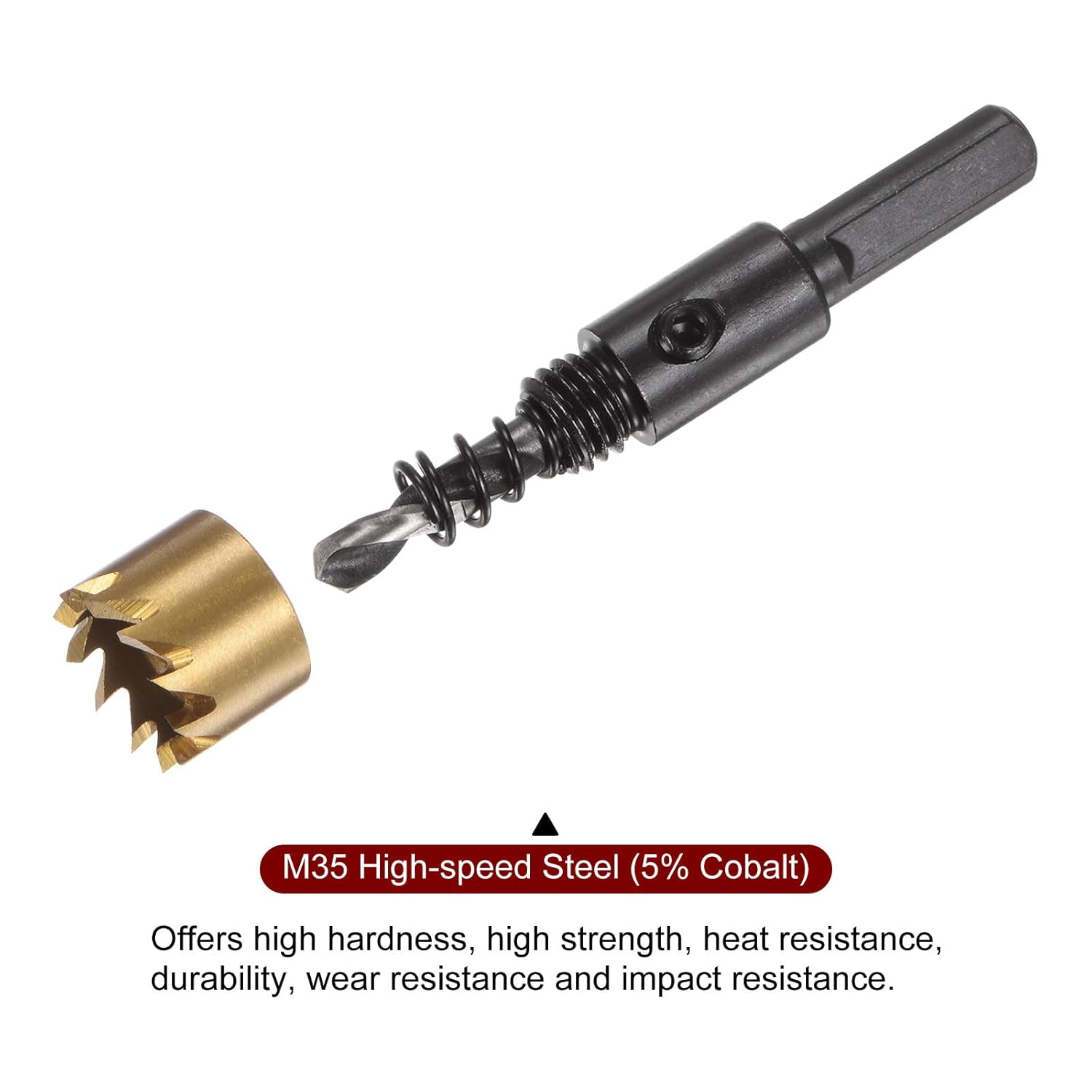 HARFINGTON Hole Saw 16mm (5/8") M35 HSS (High Speed Steel) Titanium Coated Drill Bit Cutter Opener for Stainless Steel Aluminum Alloy Metal Wood Plastic
