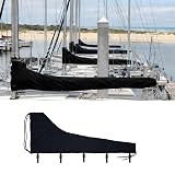 Mainsail Boom Cover, 800D Oxford Cloth Sailboat Mainsail Waterproof Cover, Protection from UV Radiation, for 12'-13' mainsails (Black) (12'-13')