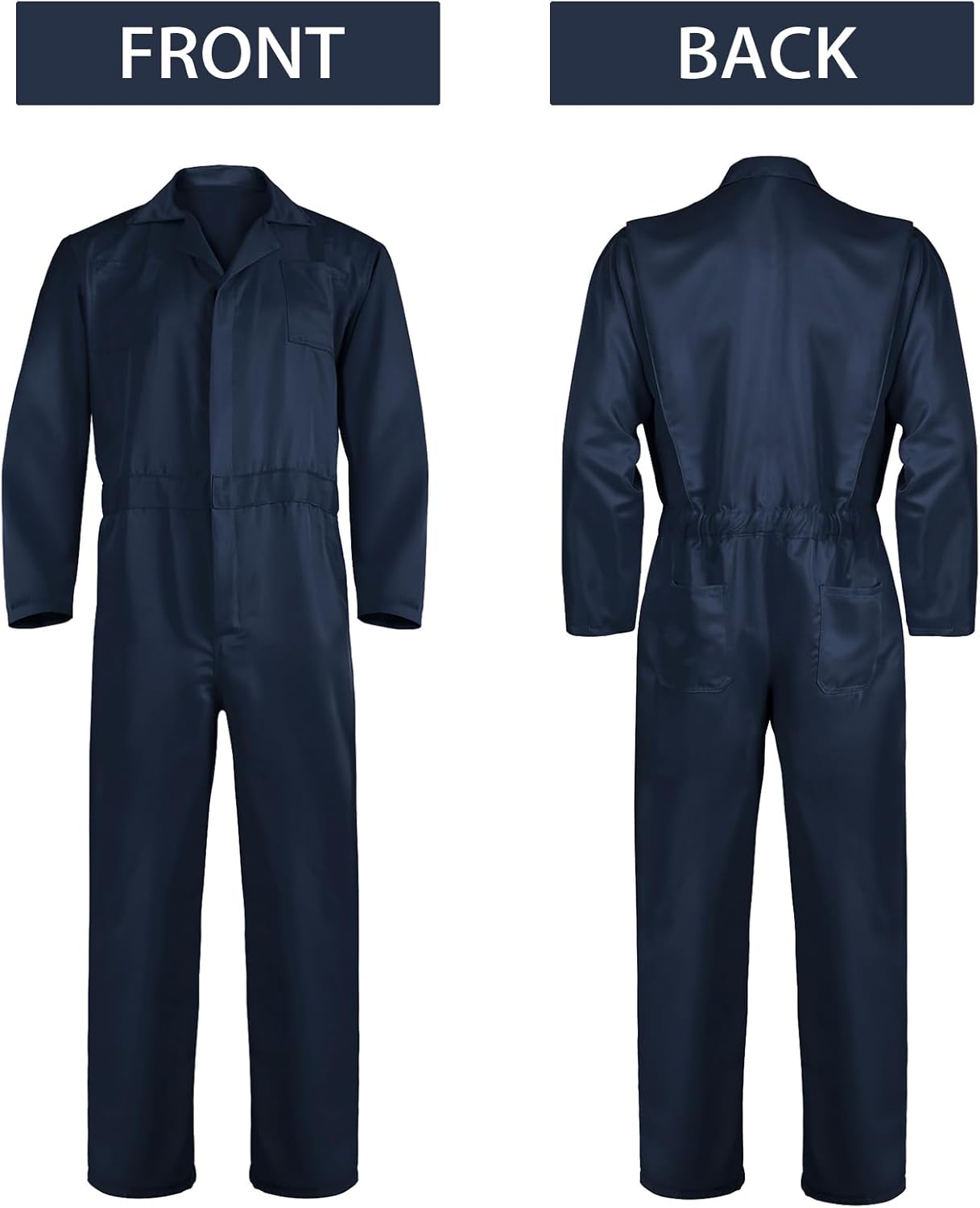 UQJE Coveralls for Men Work Navy Blue Adult Jumpsuit Coveralls Halloween Costume - Image 6