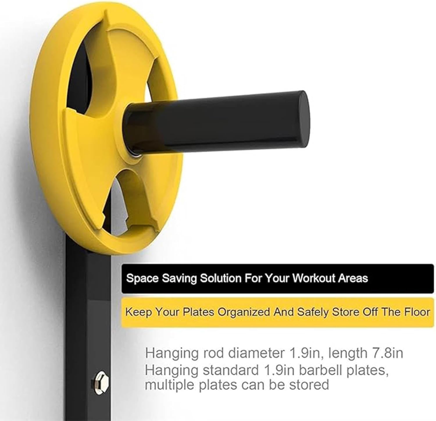 Wall Mount Barbell Plate Rack,Fitness Weight Plate Storage Rack,Fit 2in Olympic Plates,250kg Strong Bearing Capacity,for Space Saving for Home Gym,B