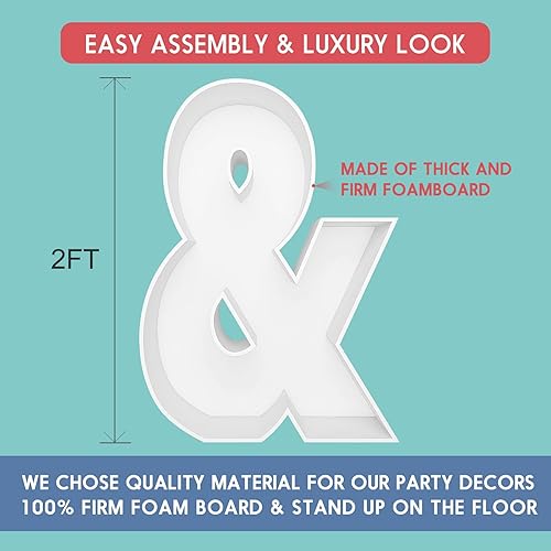 Miniatura 2 de Kit de letras rellenables de 2 pies y marco de globo de mosaico para fiesta de cumpleaños, boda, telón de fondo