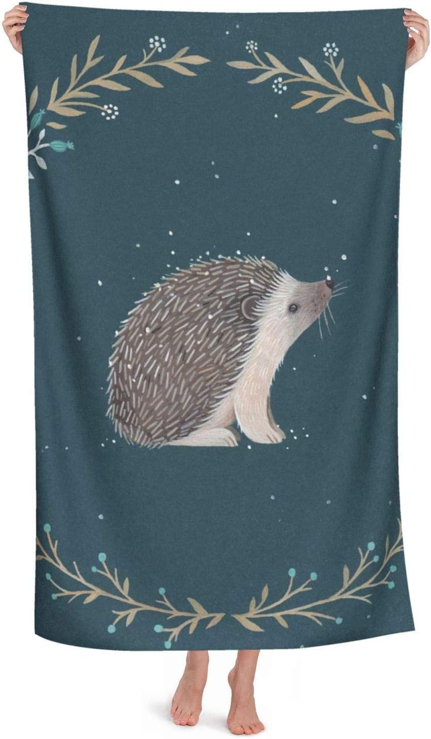 Bath Towel Cute Little Hedgehog Beach Towel Highly Absorbent Microfiber Beach Blanket Soft Bath Towels 80x130cm