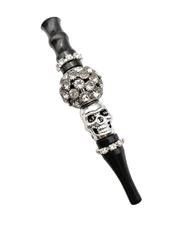 Hookah Tips - New Fancy Black White Metallic Diamond - Shisha Hose Mouth Tips - Alloy Zircon -