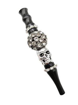 Hookah Tips - New Fancy Black White Metallic Diamond - Shisha Hose Mouth Tips - Alloy Zircon -