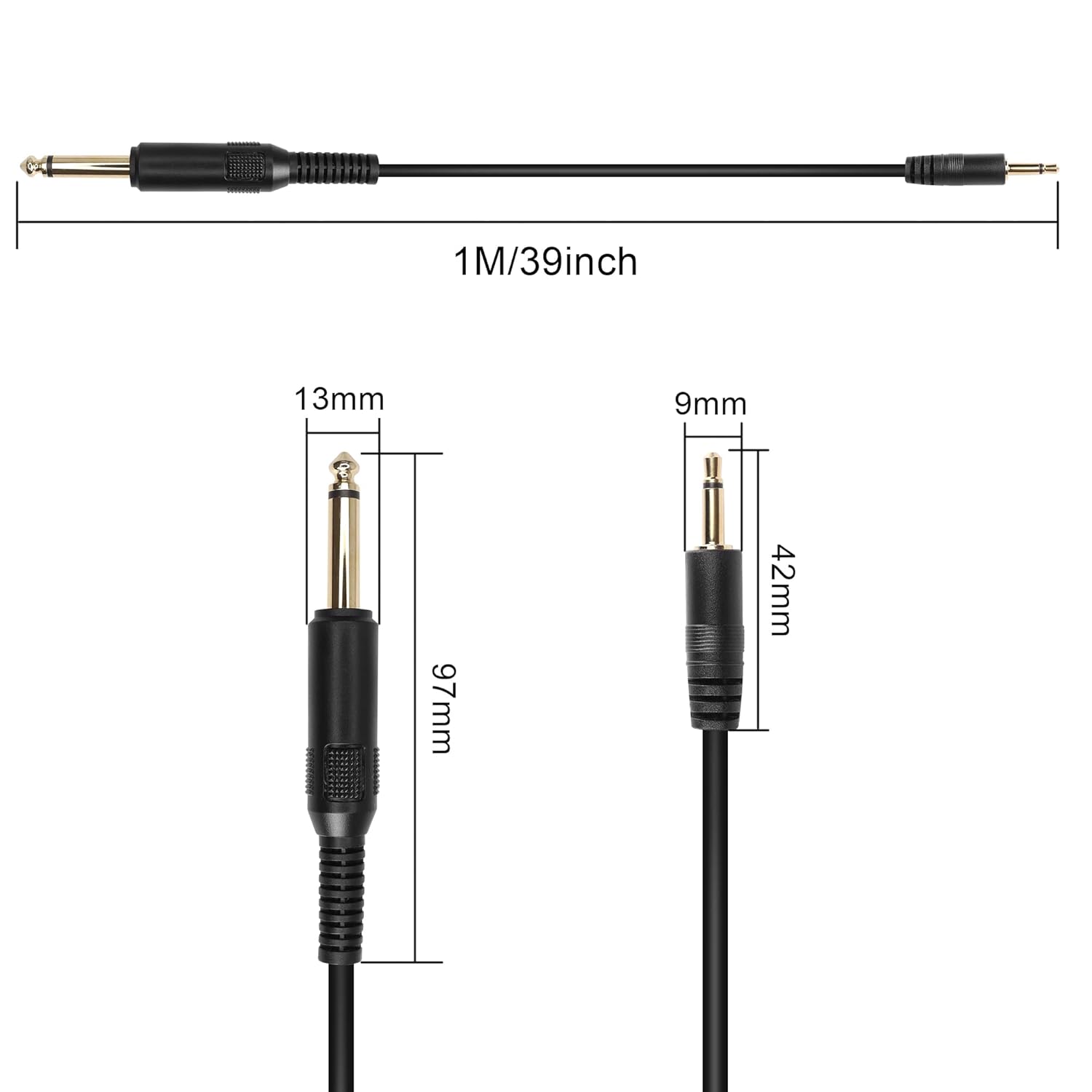 PNGKNYOCN Cavo Audio 3.5mm A 6.35mm Mono - 3 Metri Per Chitarra E Amplificatore - Foto 6