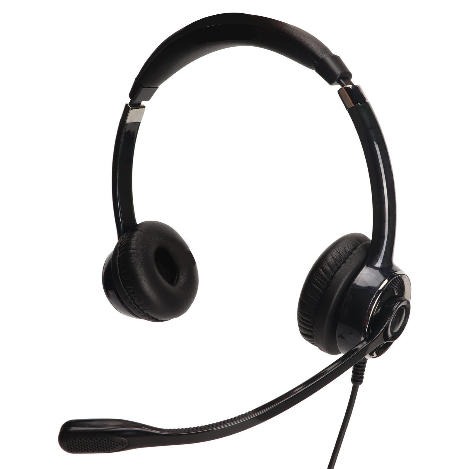 Cuffie da Lavoro Cablate Cuffie Telefoniche Stabili con Cancellazione del Rumore per Call Center, Ergonomiche Binaurali per Computer per Impiegati (Doppia interfaccia da 3,5 mm)