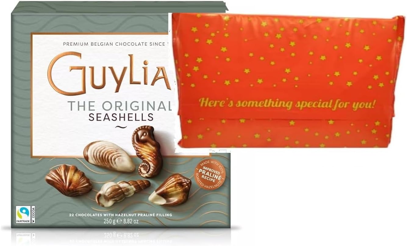 Guylians Original Premium Belgian Chocolate Sea Shells 240G (22 Chocolates with Hazelnut praline filling),Gift For Any Ocassion