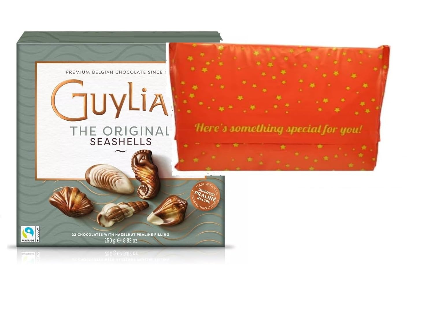 Guylians Original Premium Belgian Chocolate Sea Shells 240G (22 Chocolates with Hazelnut praline filling),Gift For Any Ocassion