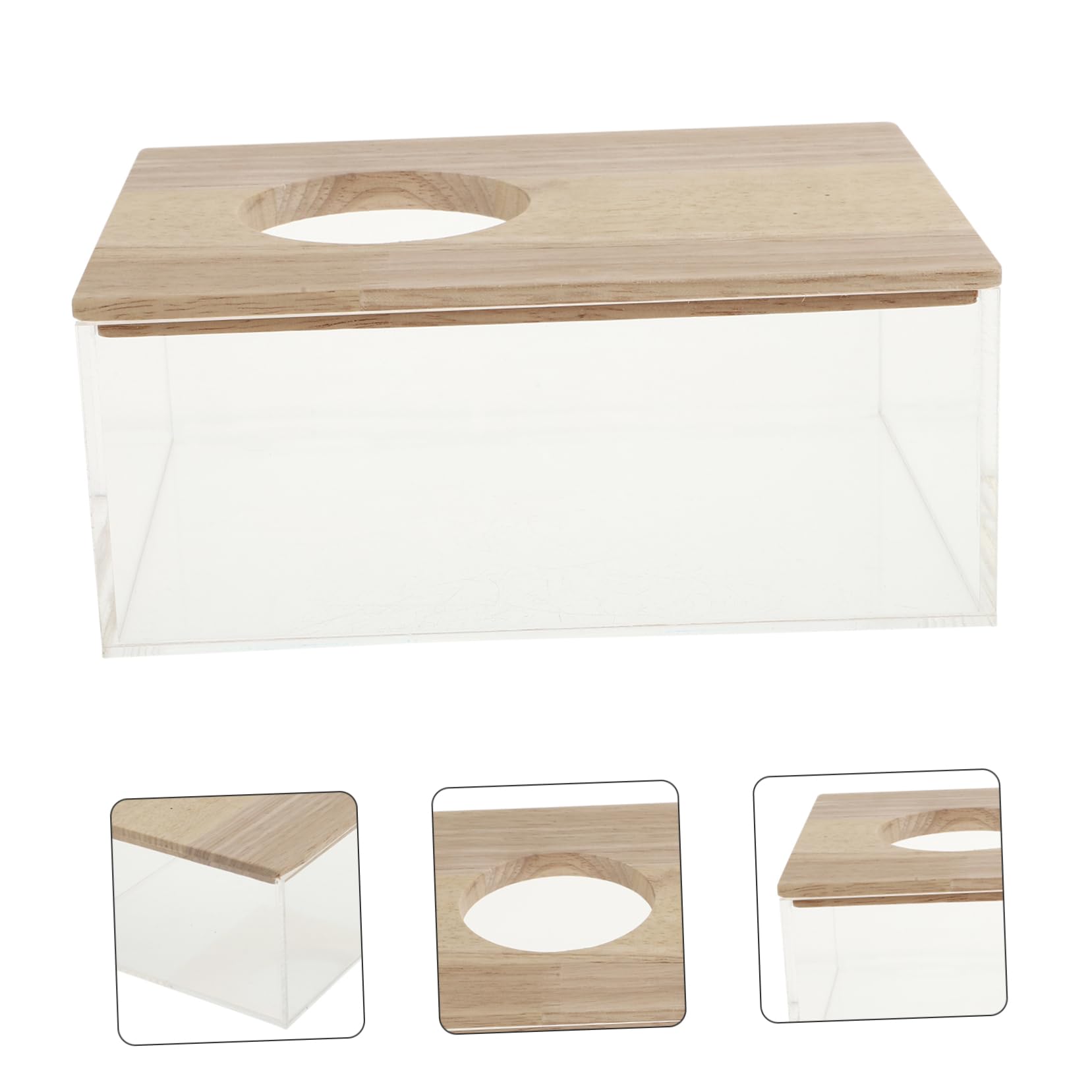 Happyyami Transparente Sandbadbox für Kleine Haustiere und Hamster aus Acryl Sicher zum Spielen und Baden Verhindert Sandverlust für Zuhause und Zoohandlung