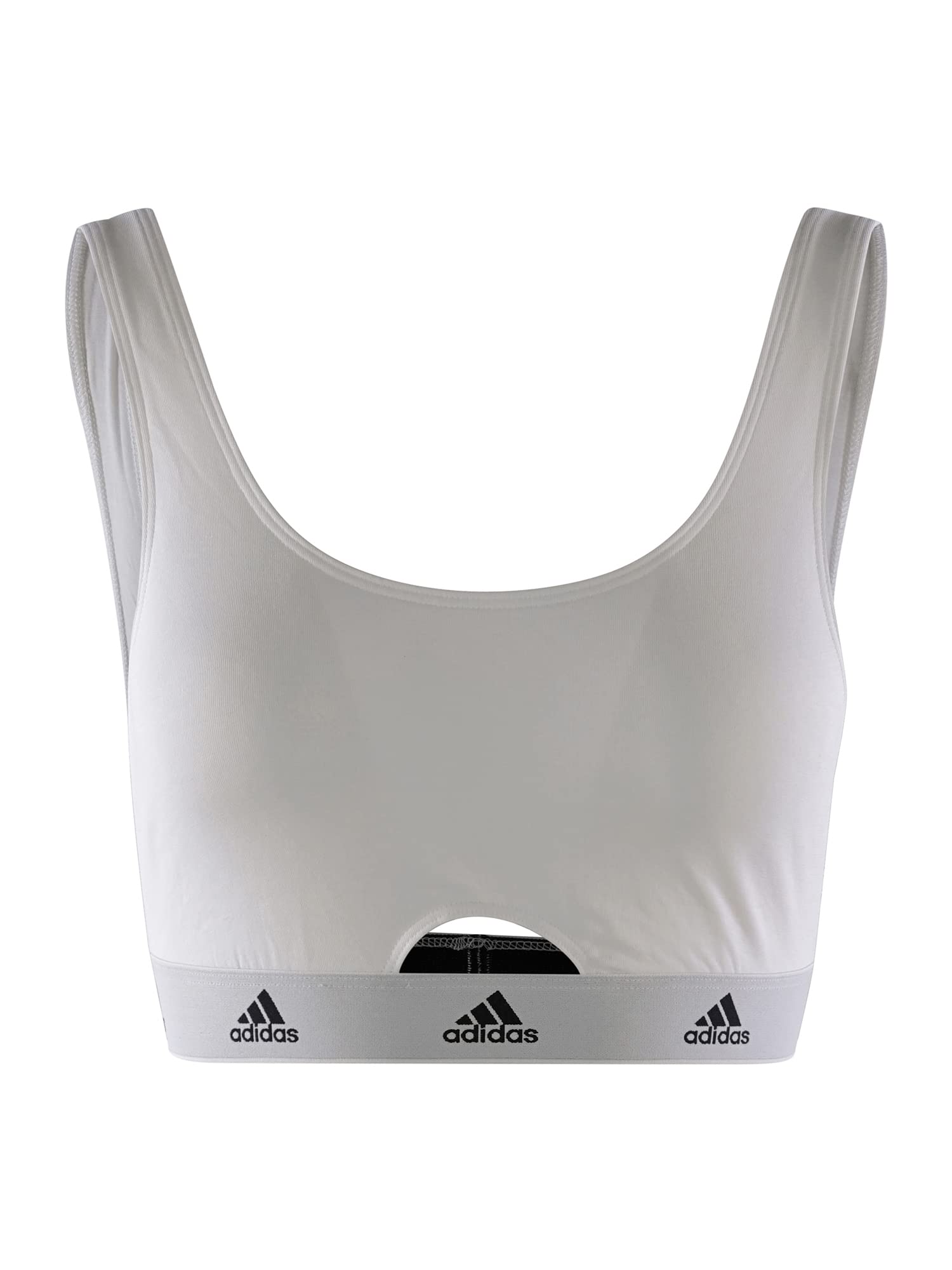 adidas Sports Underwear Women's Scoop Bralette Bustier, White, XXL