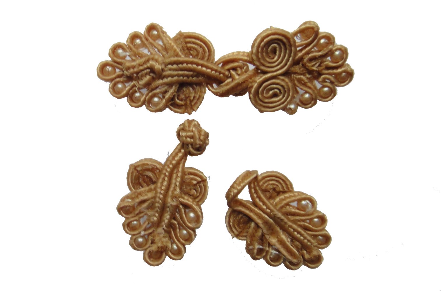 LYRACCES Chinese Frog Fasteners Knot Closure Sewing Buttons Cloth 6cm Pack of 10pairs (Light Coffee)
