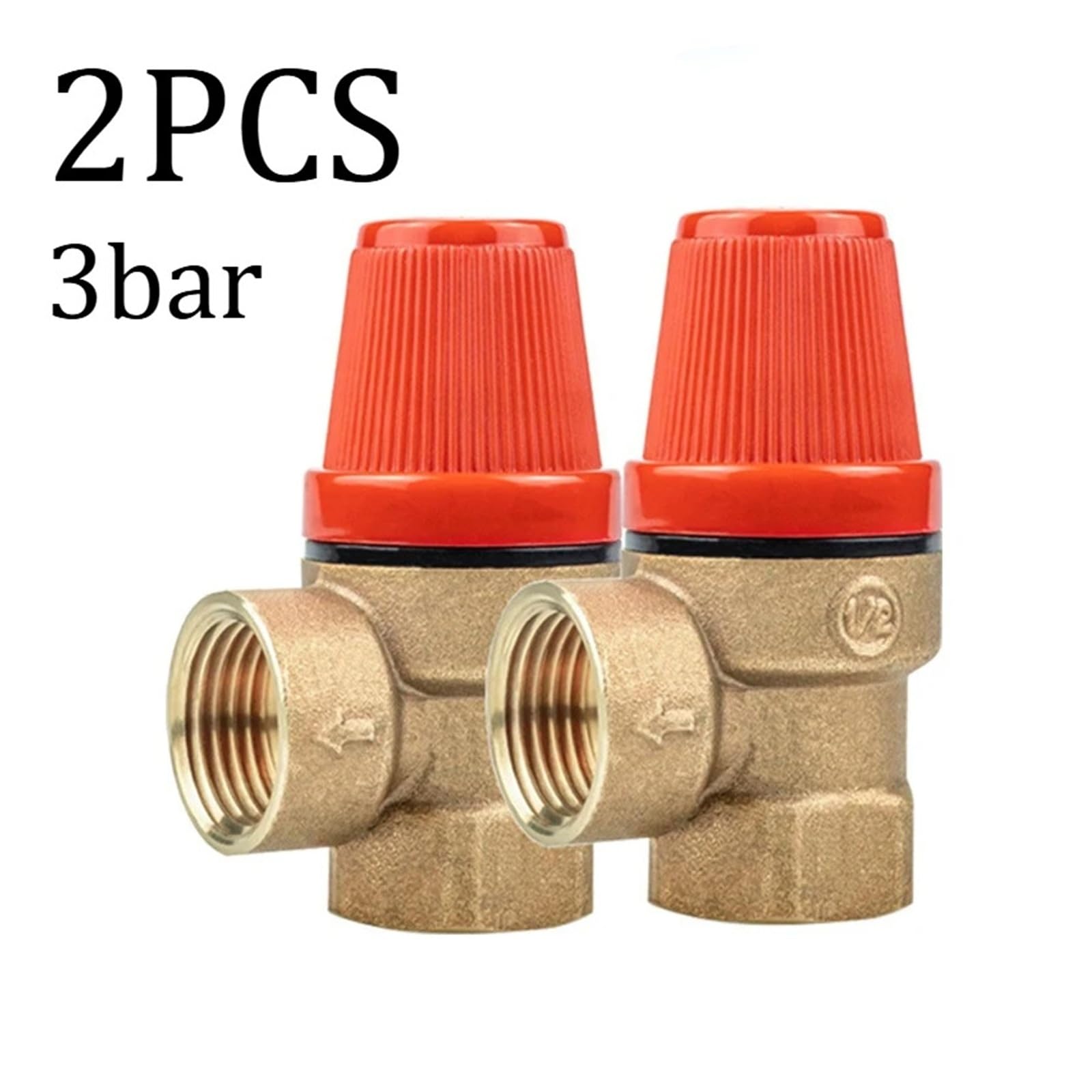 Válvula de seguridad de latón de 1/2 ", válvula de alivio de presión, 3/6bar, no ajustable, 2 uds./5 uds., paquete múltiple for calentador de agua, compresor de aire de caldera