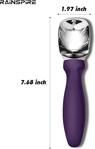 Vista 21 de Rainspire Cuchara de helado de acero inoxidable con mango cómodo, cuchara de helado resistente, pala para helado, ideal para cucharas de helado duro