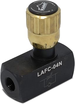 Summit Hydraulics Hydraulic In-Line Adjustable Variable Flow Control Valve w/Free Rev Flow, 1/4 NPT