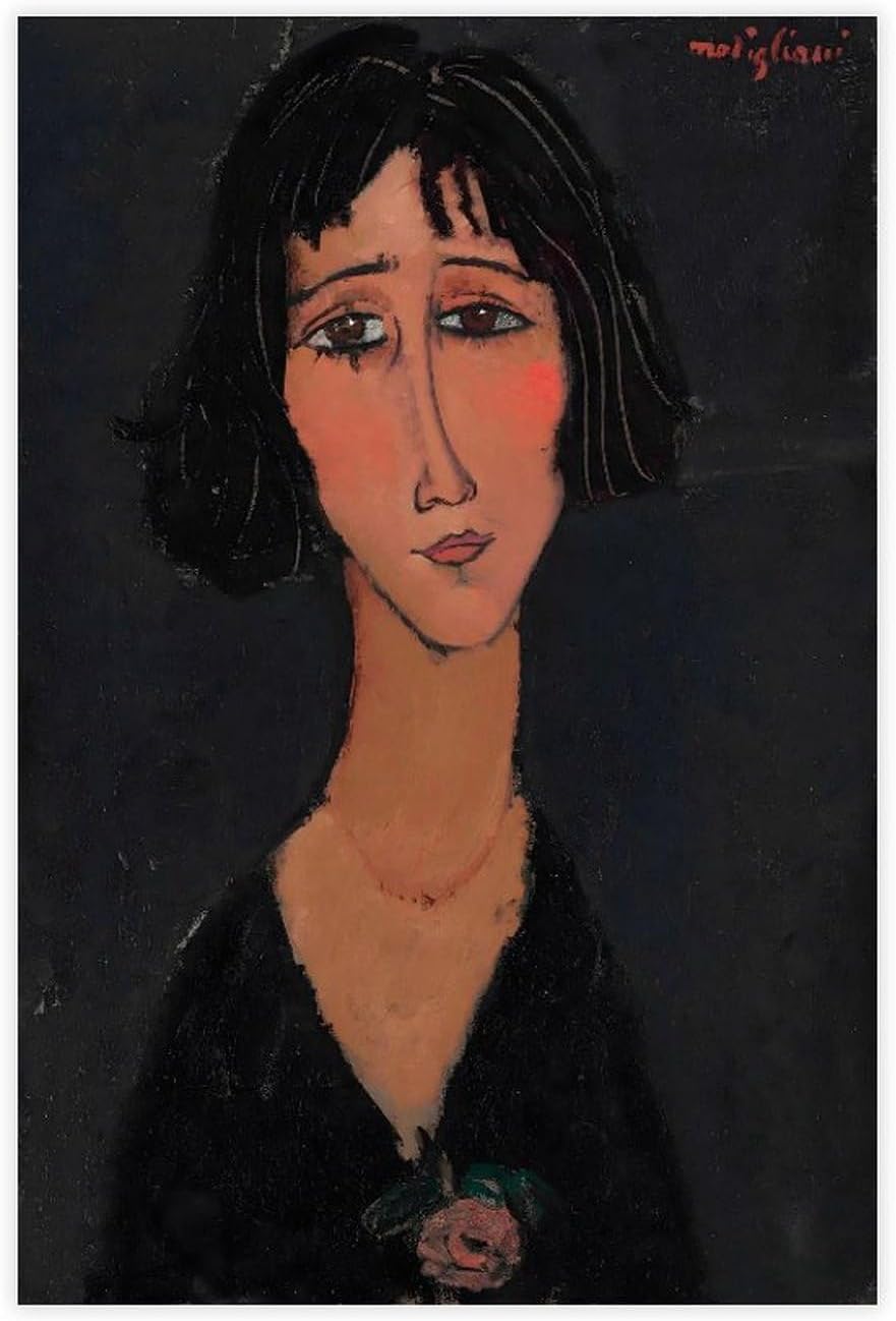 Rikin Liuff Portrait of Femme by Amedeo Modigliani Canvas Poster A 50x70cm Frameless